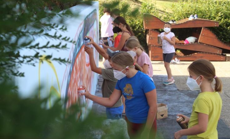 Beim Graffiti-Workshop (Foto: JVP, privat)