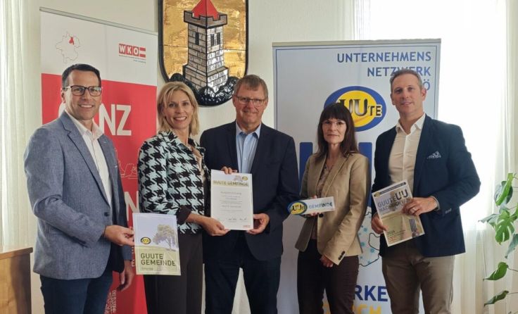 Auszeichnung „Guute Gemeinde“ für die Stadtgemeinde Steyregg (Foto: GUUTE Verein)