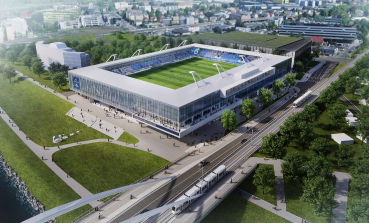So soll das Donauparkstadion im fertigen Zustand aussehen. (Foto: Atelier Mauch)