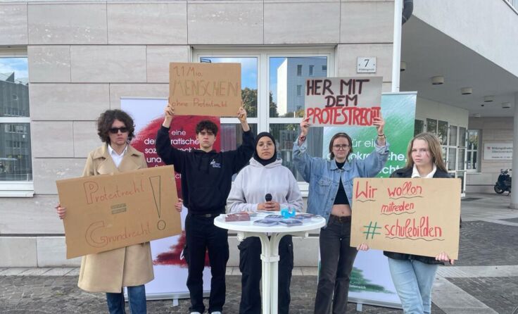 Mit der Aktion fordern die Schüler ein Protestrecht ein. (Foto: Aktion kritischer Schüler)
