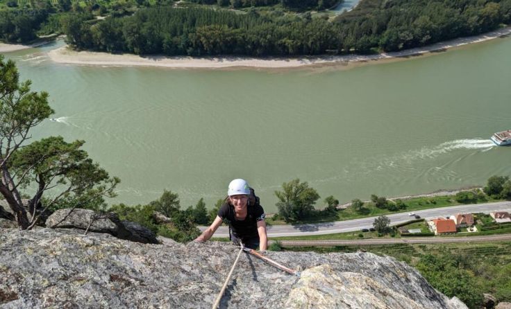 Klettervergnügen in der Wachau (Foto: Alpenverein Enns)