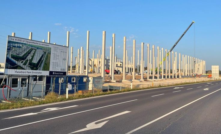 Mit dem Panattoni-Park entsteht im Ennshafen ein neues Gewerbegebiet (Foto: Wolfgang Simlinger)