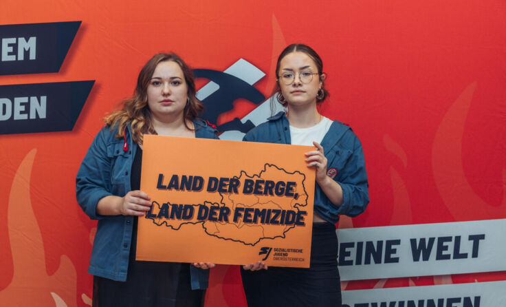 SJ Landesvorsitzende Eva Reiter mit SJ Frauensprecherin Ramona Papst. (Foto: MecGreenie)
