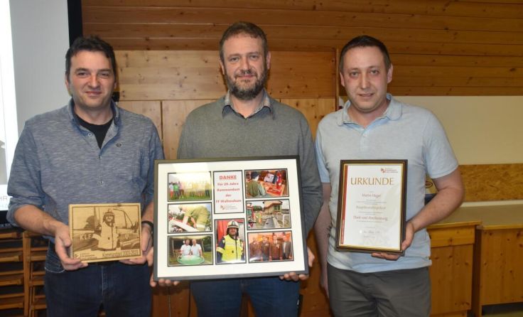V.l.: Thomas Vierlinger, Martin Hager, Manuel Meier (Foto: FF Wallensham)