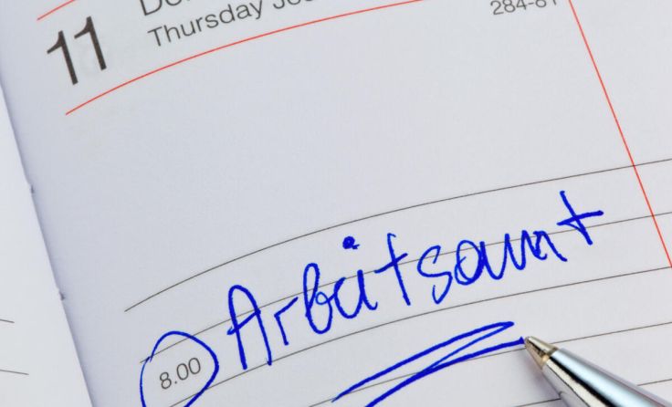 Ein Termin ist in einem Kalender eingetragen: Arbeitsamt (Foto: Erwin Wodicka)