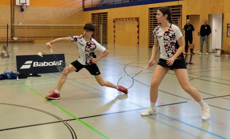 Monah und Noah Kundl holten sich den Landesmeistertitel im Mixed. (Foto: Thomas Österreicher)