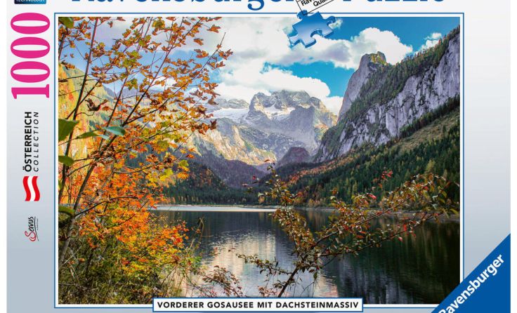 Der Vordere Gosausee mit dem Dachstein im Hintergrund als Puzzle. (Foto: Ravensburger)