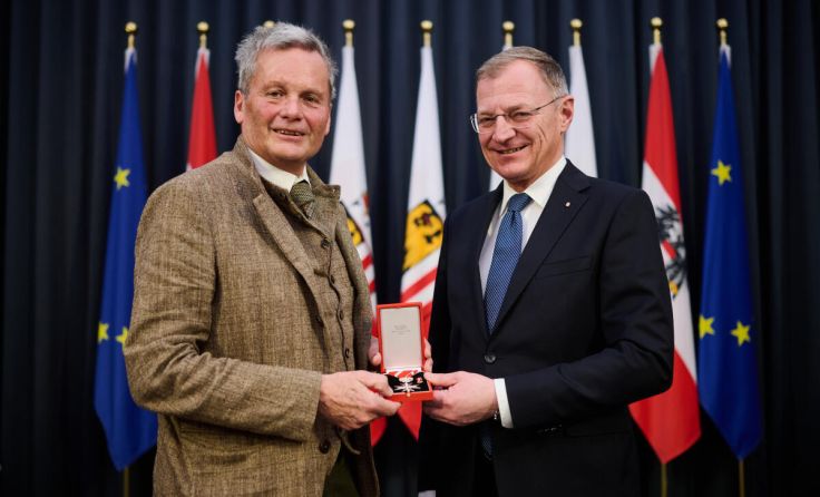 Klaus Preiner mit Landeshauptmann Thomas Stelzer (von links) (Foto: Land OÖ/Peter C. Mayr)