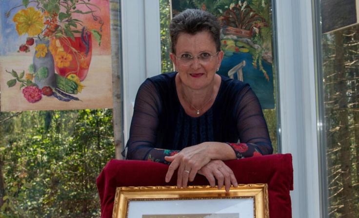 Angelika Toma in ihrem Atelier. (Foto: Wilfried Fischer)