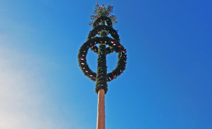 Maibaumaufstellen in Bad Goisern. (Foto: Besendorfer)