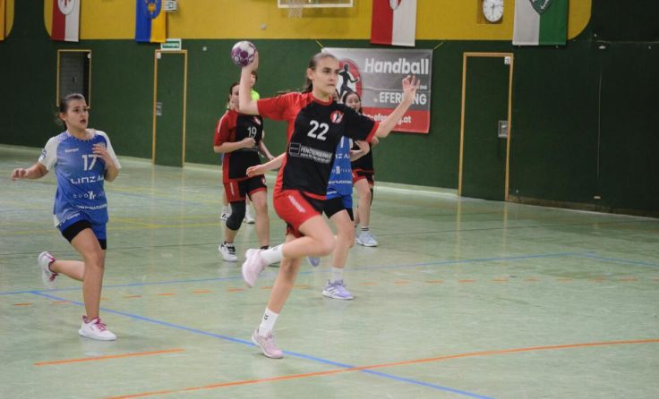 Die Eferdinger wU12 beim Meisterschaftsspiel (Foto: HC Eferding)