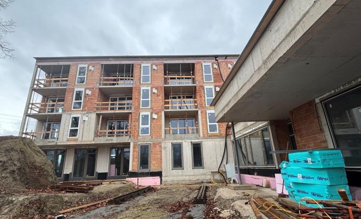 Die Wohnanlage Leumühle in Pupping nimmt bereits Gestalt an. (Foto: SHV Eferding)