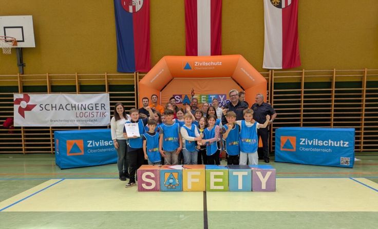Die 3a-Klasse der VS Schlüßlberg darf zum Landesfinale fahren. (Foto: OÖ Zivilschutz)