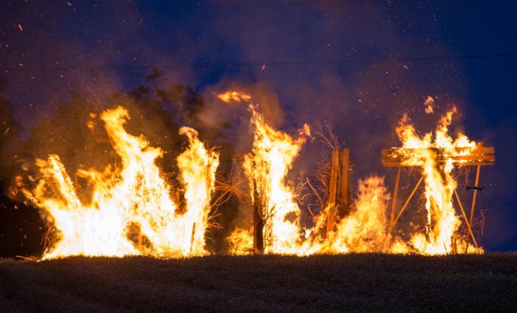Brennender Schriftzug beim Höhenfeuer in (Foto: Johann Eiblhuber)