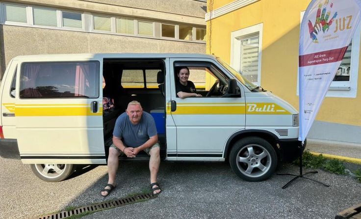 Das JUZ on Tour-Team: Hans Aichinger und Fabiola Gattringer. (Foto: JUZ Grein)