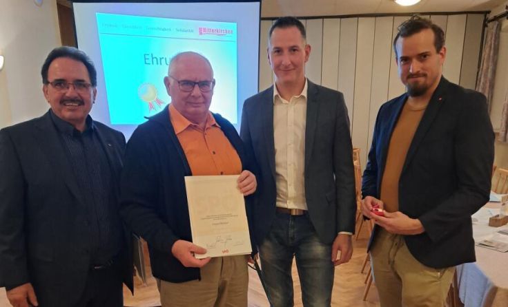 v.l.n.r.: Erich Wahl, Franz Pleimer, Daniel Brodesser, Siegfried Steiner (Foto: SPÖ Mitterkirchen)