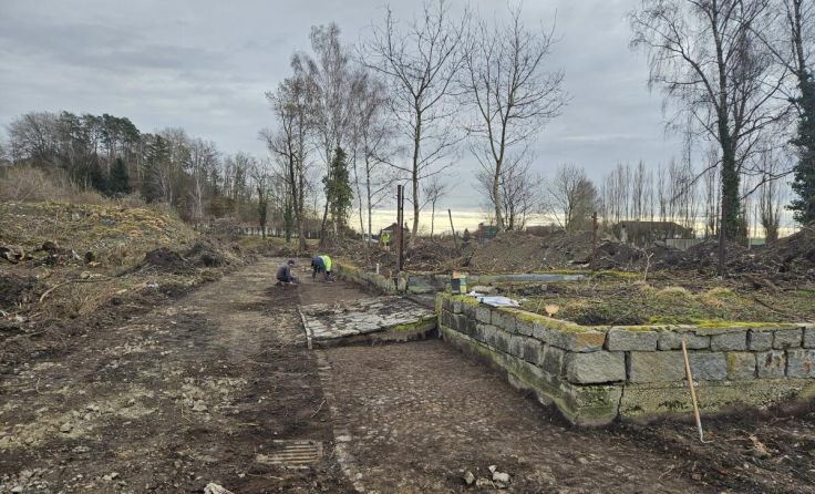 Das Ausgrabungsgelände der ehemaligen SS-Baracke in Gusen. (Foto: Glinsner)