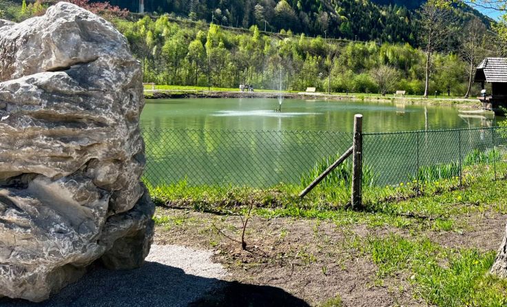Stiftsteich mit Stein (Bildrechte: Angelika Gösweiner)