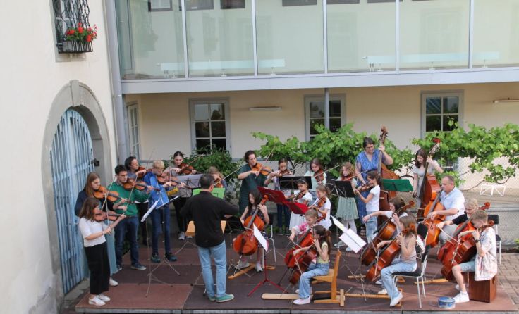 Bei einem Open-Air-Konzert der Streichinstrumente (Foto: Landesmusikschule)
