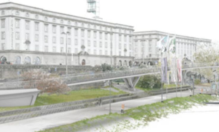 Die geplante Radwegrampe an der Nibelungenbrücke. (Foto: tragwerkstatt Ziviltechniker Ges.m.b.H.)