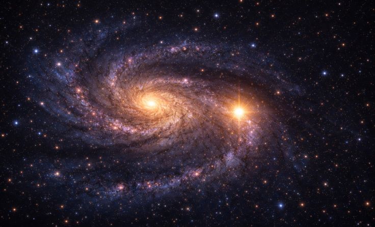 Supernova in Galaxie 40 Millionen Lichtjahre von der Erde entfernt; Foto: KI-generiert