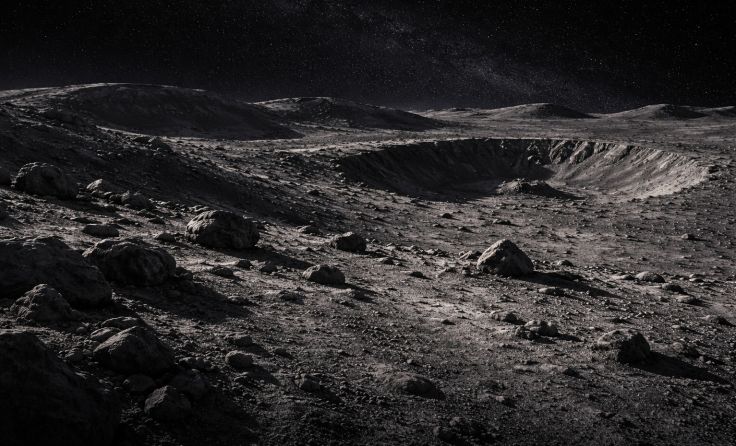 Studie bringt neuer Erkenntnisse zu Magnetspuren im Mondgestein; Bild: KI-generiert