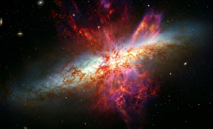 Zigarrengalaxie M 82 (Illustration); Bild: KI-generiert