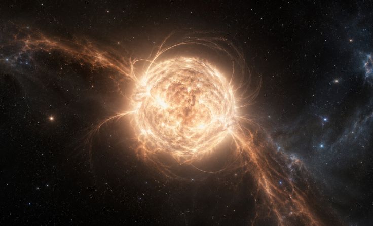 Sterne können laut Studie kurz vor ihrem Tod auch schneller rotieren; Foto: KI-generiert