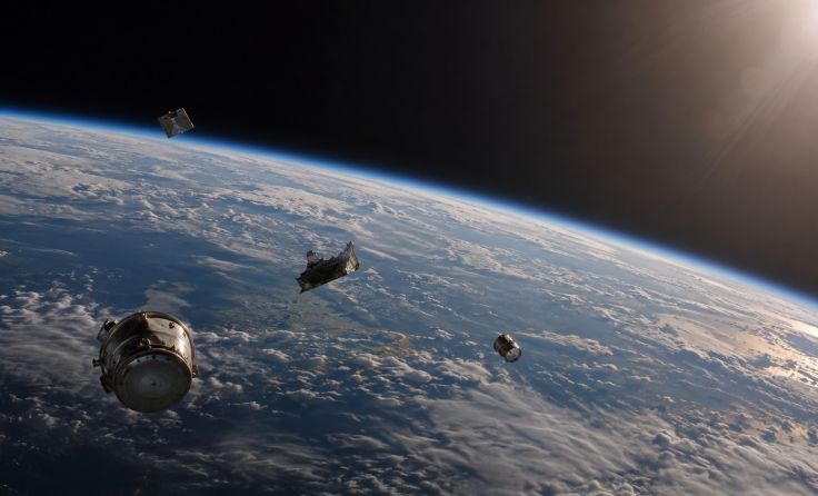 Bei höherer Sonnenaktivität sinkt Weltraumschrott schneller ab (Symbolbild); Foto: KI-generiert