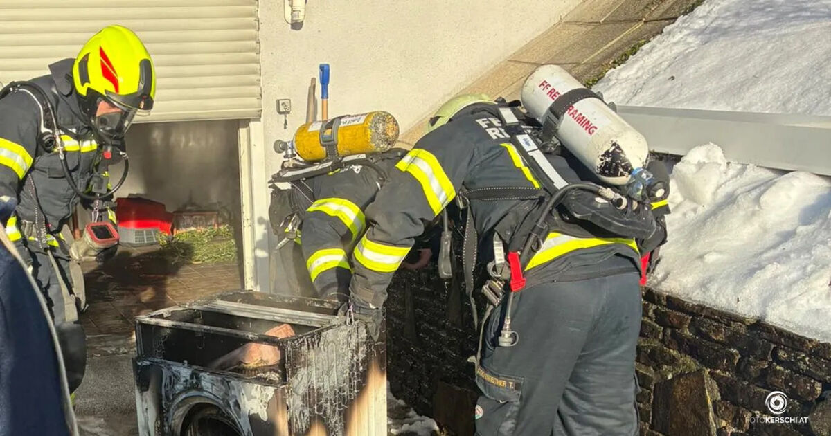 Waschmaschine fing in einem Keller in Großraming zu brennen an