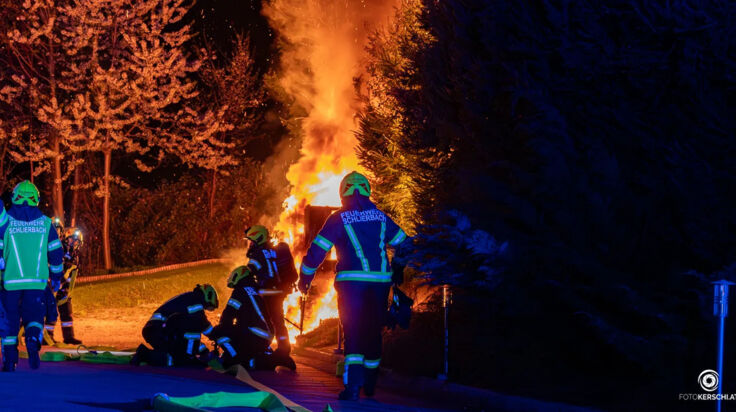 Zwei Feuerwehren bei Brand in Schlierbach im Einsatz
