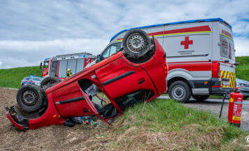 Auto überschlug sich in Wartberg an der Krems