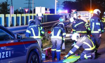 Eingeklemmte Person nach Unfall auf A1 bei Enns gerettet