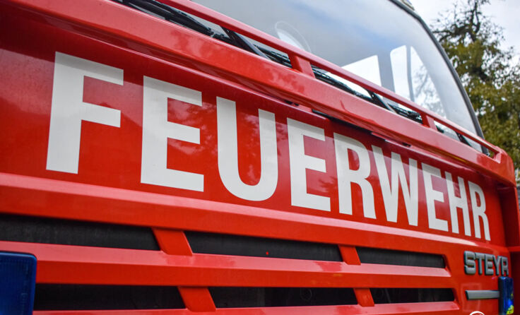 Feuerwehrfahrzeug im Einsatzgebiet. (Fotocredit: Team Fotokerschi/Rauscher)