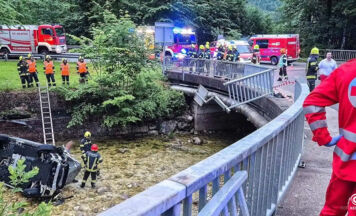 Fünf Verletzte nach Pkw-Absturz in Gosaubach