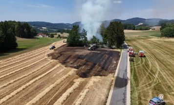 Feldbrand in Neumarkt im Mühlkreis griff auf Waldstück über