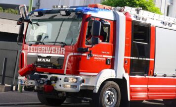 Feuerwehr sichert umsturzgefährdeten Baum in Wels-Innenstadt