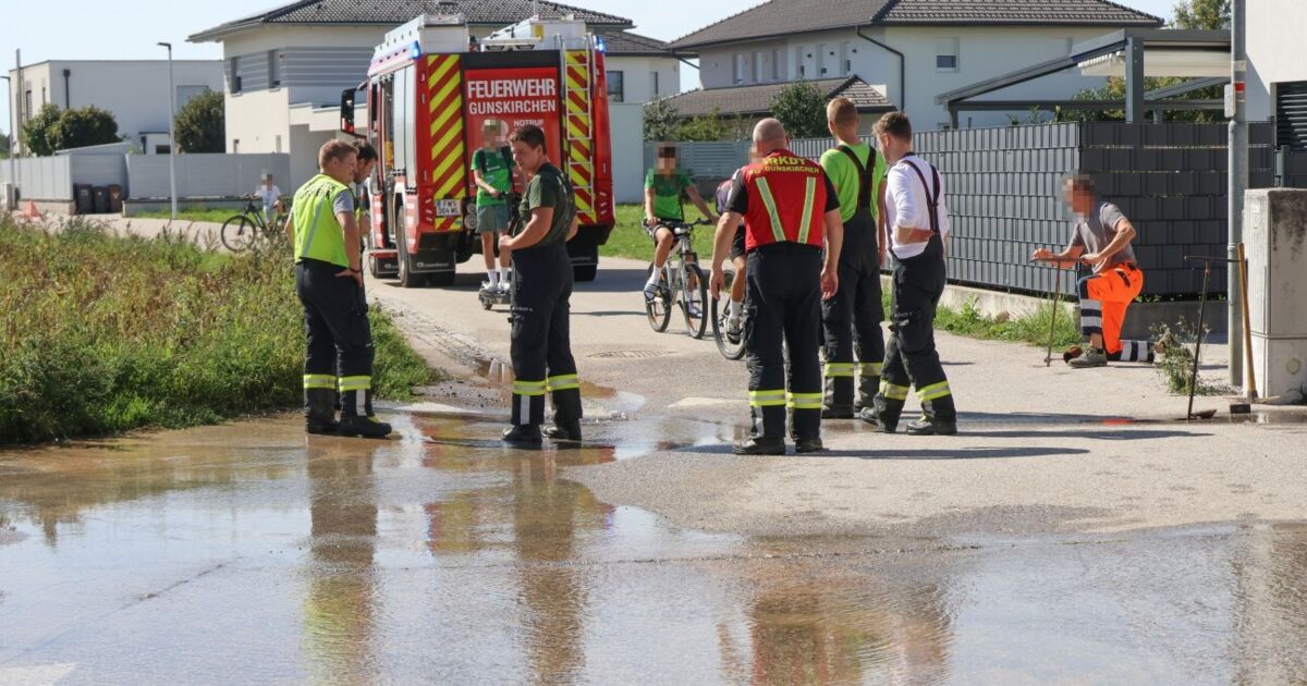 Burst pipe in Gunskirchen