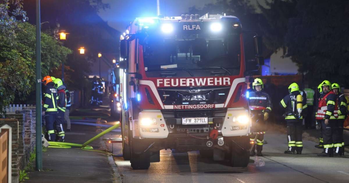 Vier Feuerwehren löschen Kellerbrand in Ansfelden: Katzen gerettet