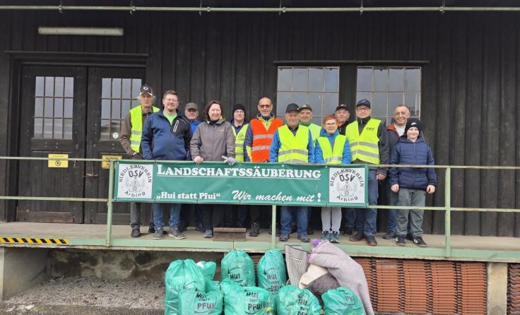 13. Müllsammelaktion in Arbing: Gemeinsam für die Umwelt im Einsatz. (Foto: Siedlerverein Arbing)