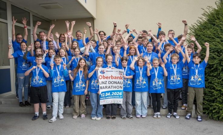 Die Sportmittelschule Bad Kreuzen war beim Linz Marathon stark vertreten. (Foto: Lumesberger)