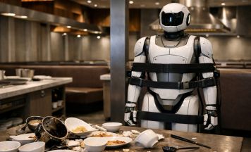 Serviceroboter dreht in Restaurant in Amerika völlig durch