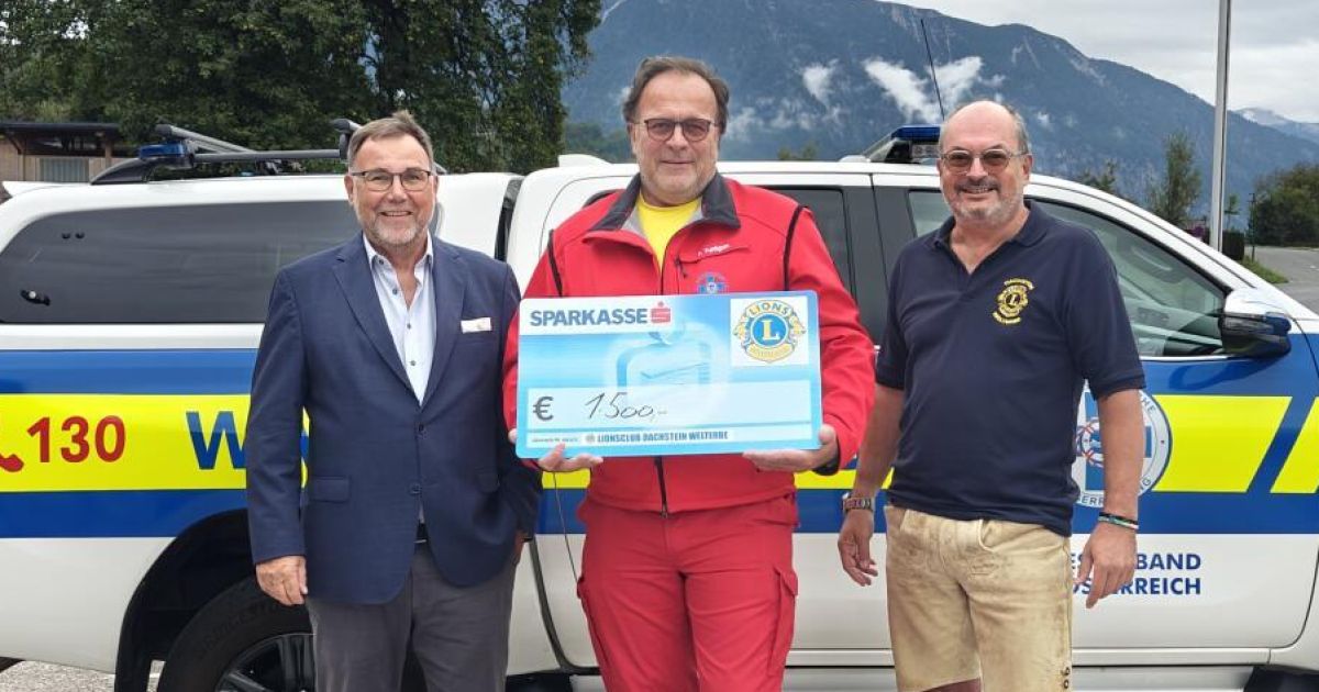 Lions Club Dachstein Welterbe unterstützt Wasserrettung Bad Goisern