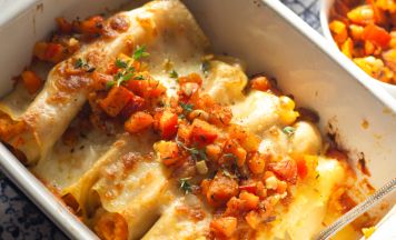 Kürbis-Canneloni mit Bulgur