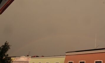 Wenn man genau hinschaut, sieht man den Regenbogen. - Foto: Horn