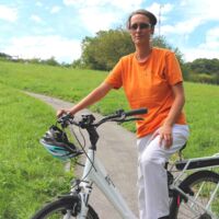 Mobile Pflegedienste der Caritas in Linz mit dem E-Bike unterwegs