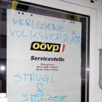 Schmierereien bei Welser ÖVP-Parteilokal