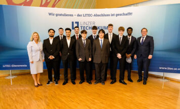 Die Klasse 4AFET der Fachschule für Elektrotechnik des Linzer Technikums (Foto: Thomas Brunner photography)