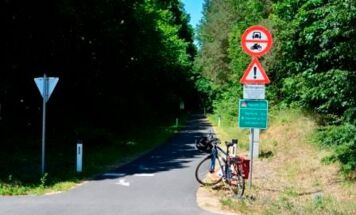 Hier endet der Radweg auf der Bahntrasse bei Raabs/Thaya.