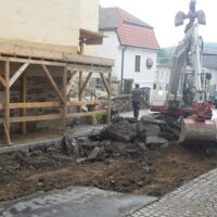 Wasserrohrbruch in der unteren Landstraße in Zwettl